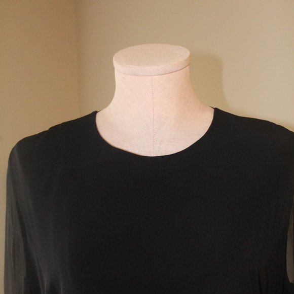 Louis Feraud Long black silk dress made by Joy Cherry size 42 - Picture 5 of 15